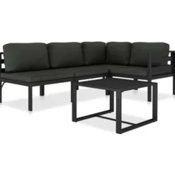 vidaXL - Loungeset - Antraciet - Aluminium