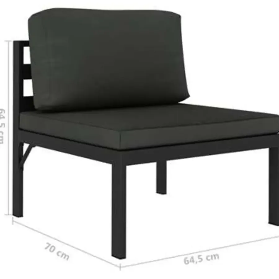 vidaXL - Loungeset - Antraciet - Aluminium