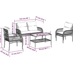 Loungesets-vidaXL - Loungeset - Beige - Poly rattan