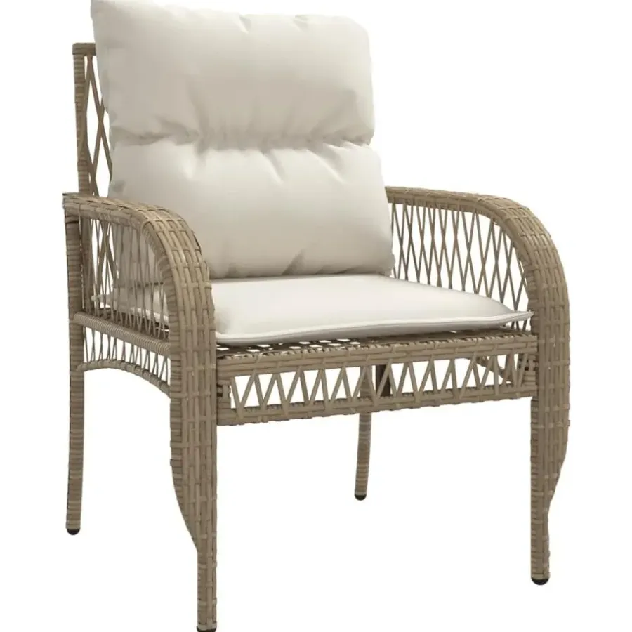 Loungesets-vidaXL - Loungeset - Beige - Poly rattan