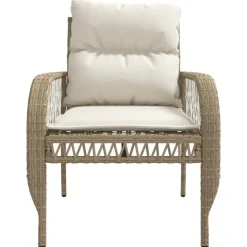 Loungesets-vidaXL - Loungeset - Beige - Poly rattan