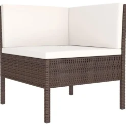 Loungesets-vidaXL - Loungeset - Bruin - Poly rattan - 6 stuks - Met kussens