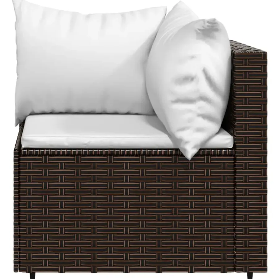 Loungesets-vidaXL - Loungeset - Bruin - Poly rattan - 3 stuks - Met kussens