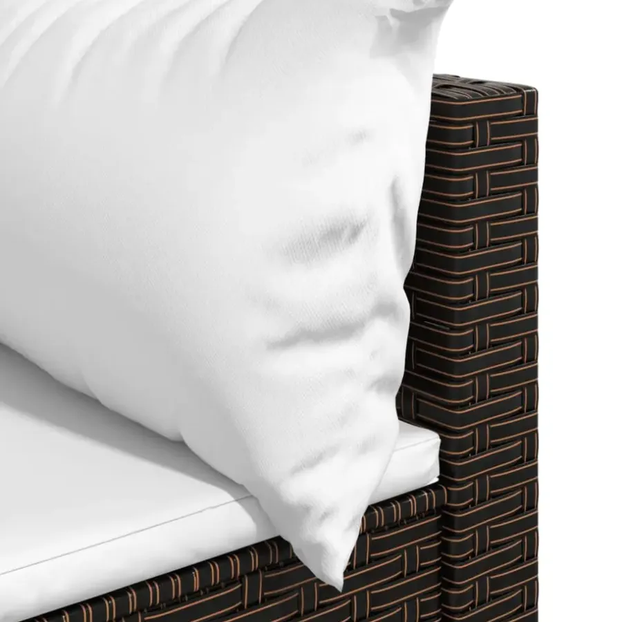 Loungesets-vidaXL - Loungeset - Bruin - Poly rattan - 3 stuks - Met kussens