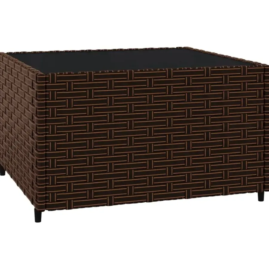 Loungesets-vidaXL - Loungeset - Bruin - Poly rattan - 3 stuks - Met kussens