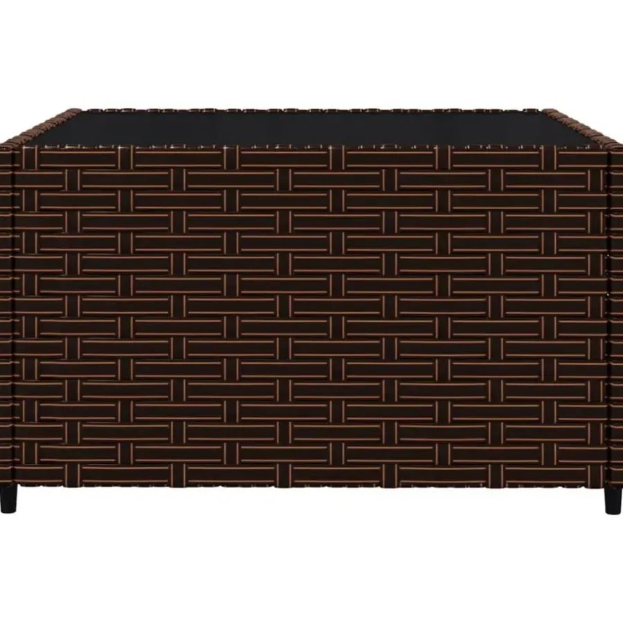 Loungesets-vidaXL - Loungeset - Bruin - Poly rattan - 3 stuks - Met kussens