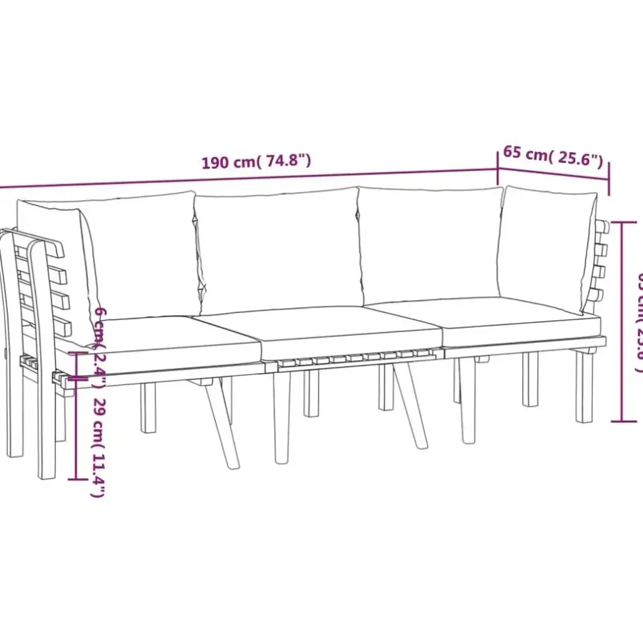 vidaXL - Loungeset - Bruin - Acaciahout