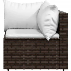 vidaXL - Loungeset - Bruin - Poly rattan - 3 stuks - Met kussens