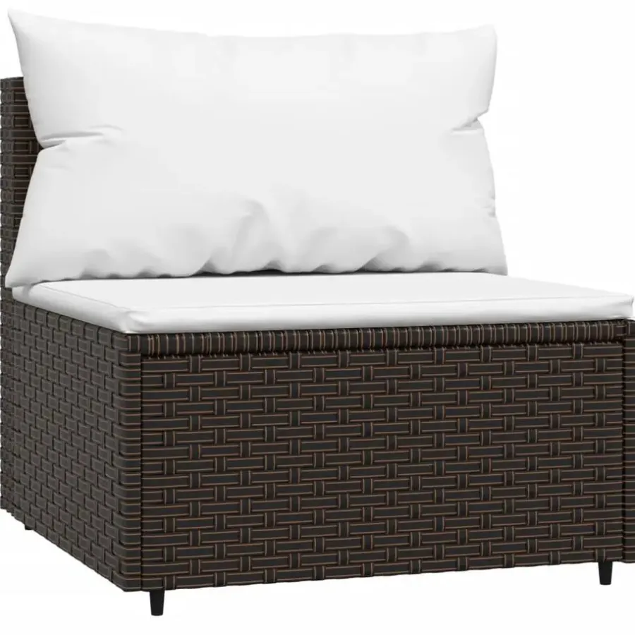 vidaXL - Loungeset - Bruin - Poly rattan - 3 stuks - Met kussens
