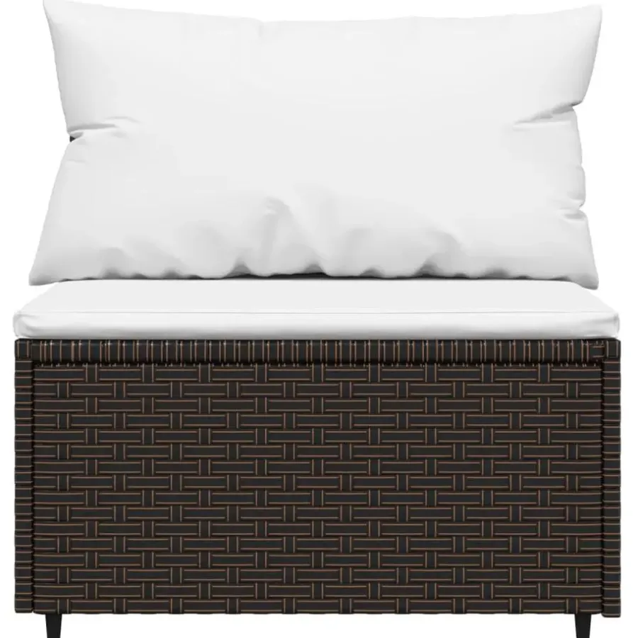vidaXL - Loungeset - Bruin - Poly rattan - 3 stuks - Met kussens