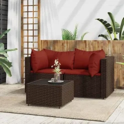 Loungesets-vidaXL - Loungeset - Bruin - Poly rattan