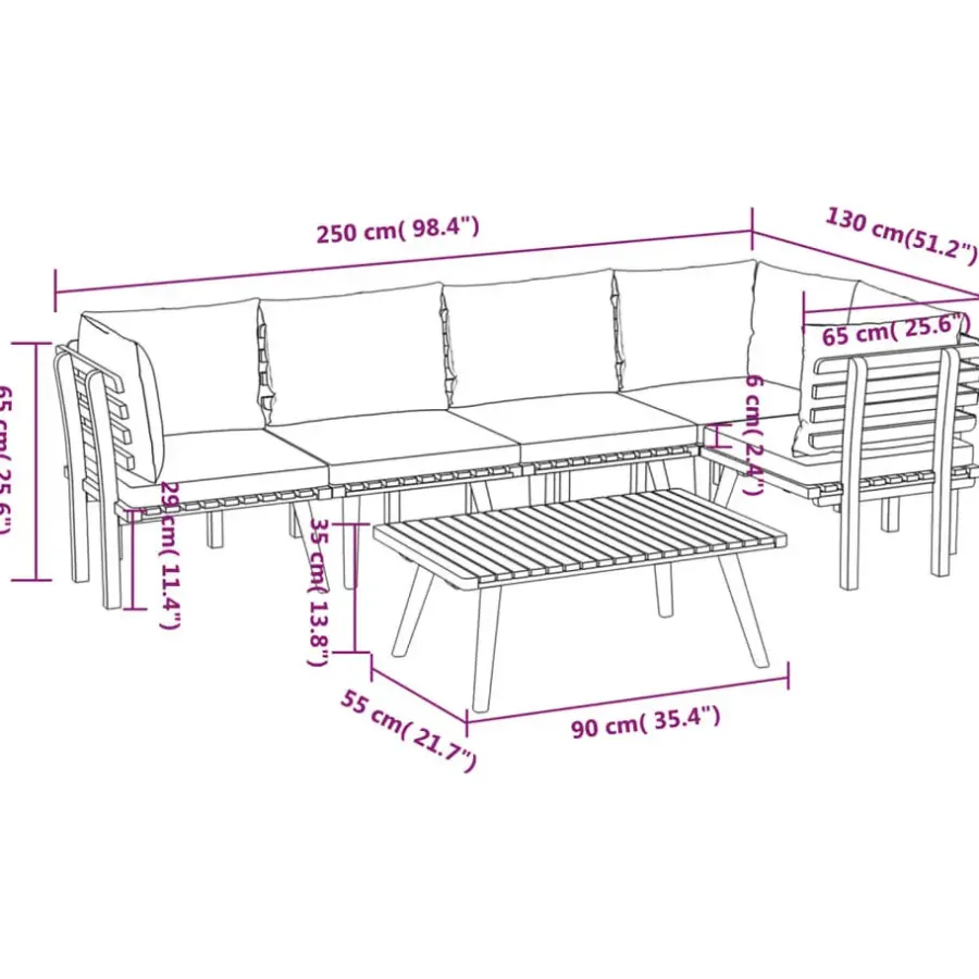 vidaXL - Loungeset - Bruin - Acaciahout