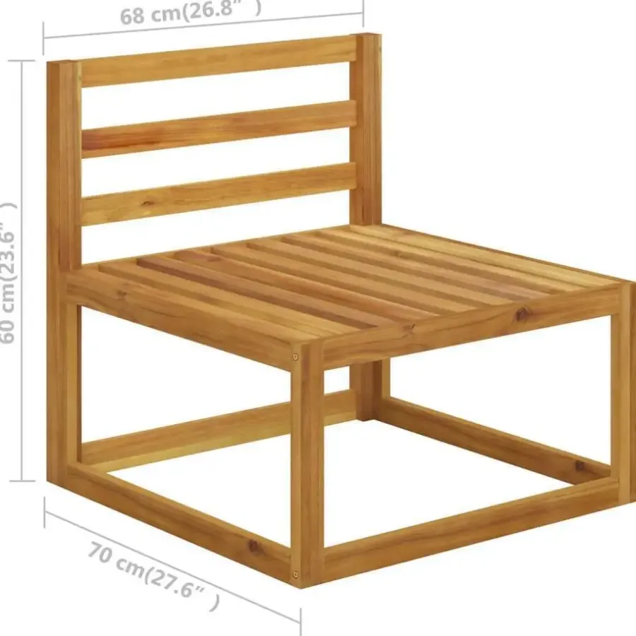 Loungesets-vidaXL - Loungeset - Crème - Acaciahout - 7 stuks - Met kussens