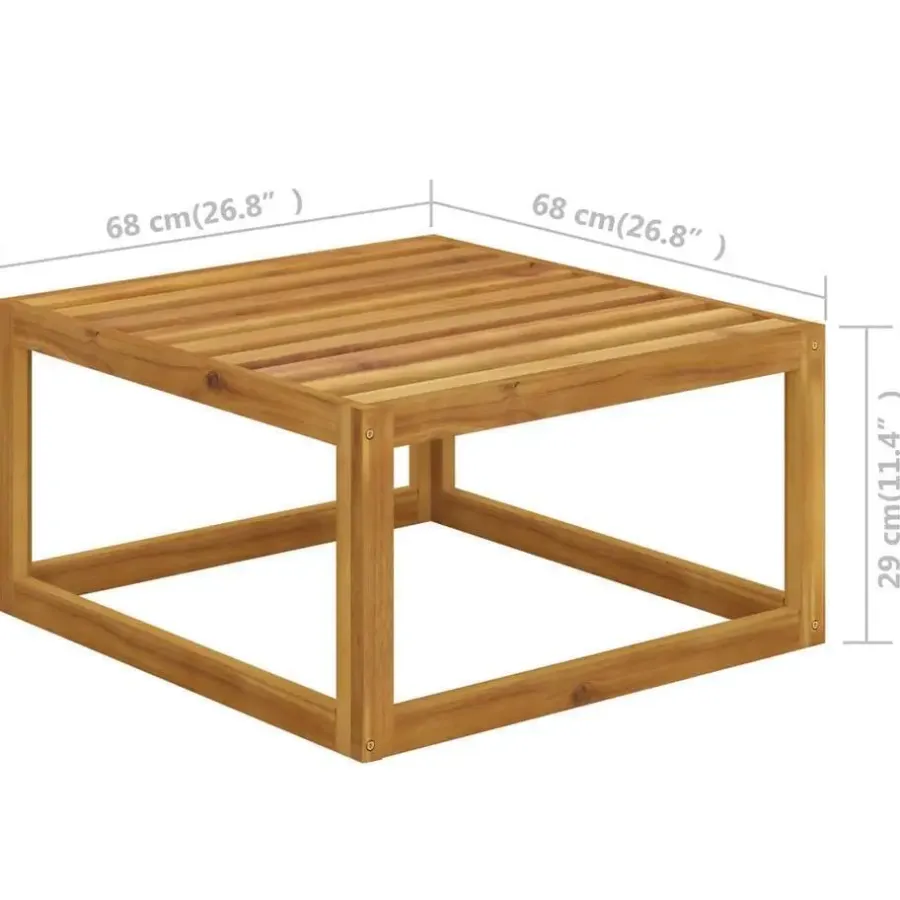 Loungesets-vidaXL - Loungeset - Crème - Acaciahout - 7 stuks - Met kussens