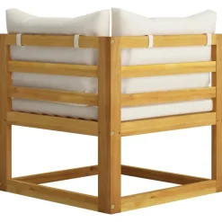 Loungesets-vidaXL - Loungeset - Crème - Acaciahout - 7 stuks - Met kussens