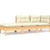 Loungebanken-vidaXL - Loungeset - Crème - Grenenhout