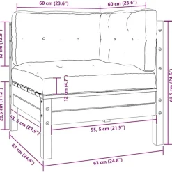 Loungebanken-vidaXL - Loungeset - Crème - Grenenhout