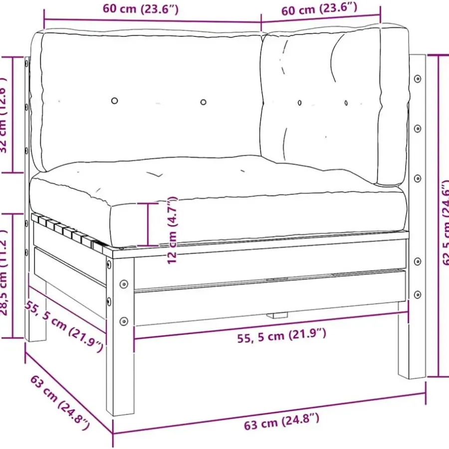 Loungebanken-vidaXL - Loungeset - Crème - Grenenhout