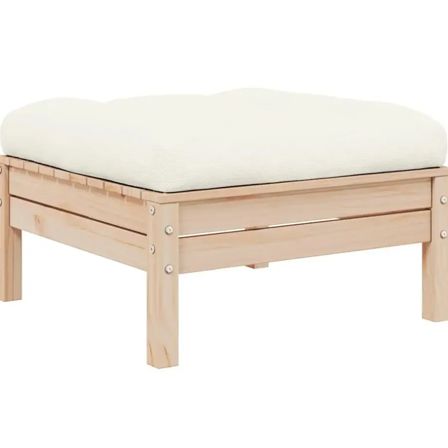 Loungebanken-vidaXL - Loungeset - Crème - Grenenhout