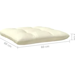vidaXL - Loungeset - Crème - Grenenhout - 3 stuks - Met kussens