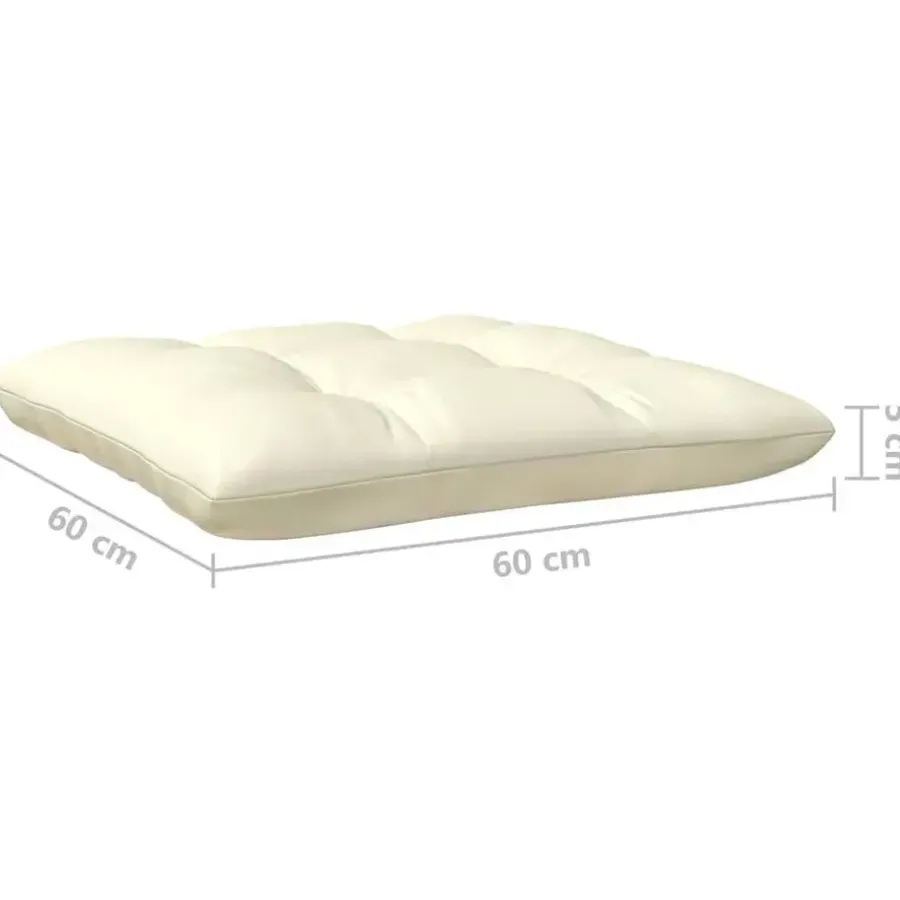 vidaXL - Loungeset - Crème - Grenenhout - 3 stuks - Met kussens