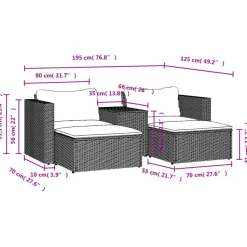 Loungesets|Loungesets-vidaXL - Loungeset - Grijs - Poly rattan