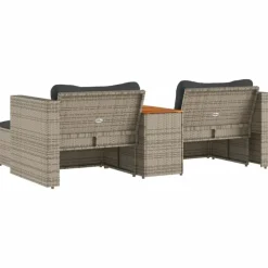 Loungesets|Loungesets-vidaXL - Loungeset - Grijs - Poly rattan