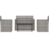 Loungesets-vidaXL - Loungeset - Grijs - Poly rattan