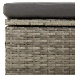 Loungesets-vidaXL - Loungeset - Grijs - Poly rattan - 3 stuks - Met kussens