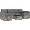 Loungesets-vidaXL - Loungeset - Grijs - Poly rattan - 2 stuks -Met kussens