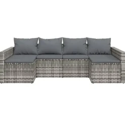 Loungesets-vidaXL - Loungeset - Grijs - Poly rattan - 2 stuks -Met kussens