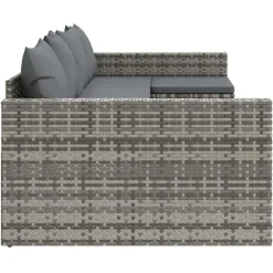 Loungesets-vidaXL - Loungeset - Grijs - Poly rattan - 2 stuks -Met kussens