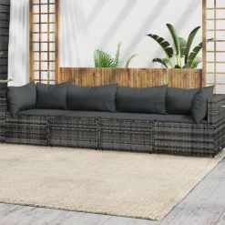 vidaXL - Loungeset - Grijs - Poly rattan