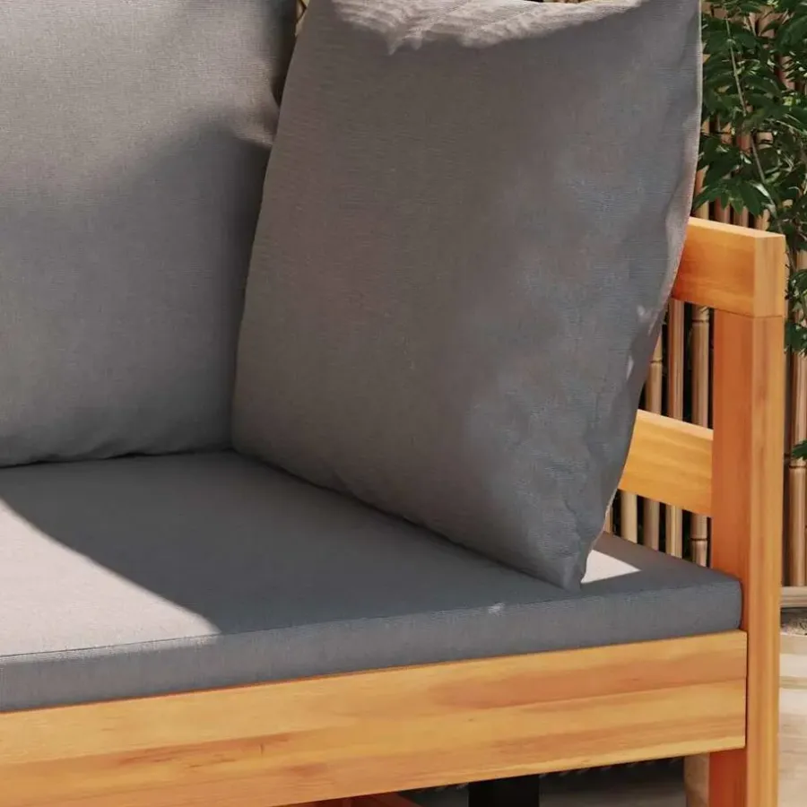 vidaXL - Loungeset - Grijs - Acaciahout - 2 stuks - Met kussens