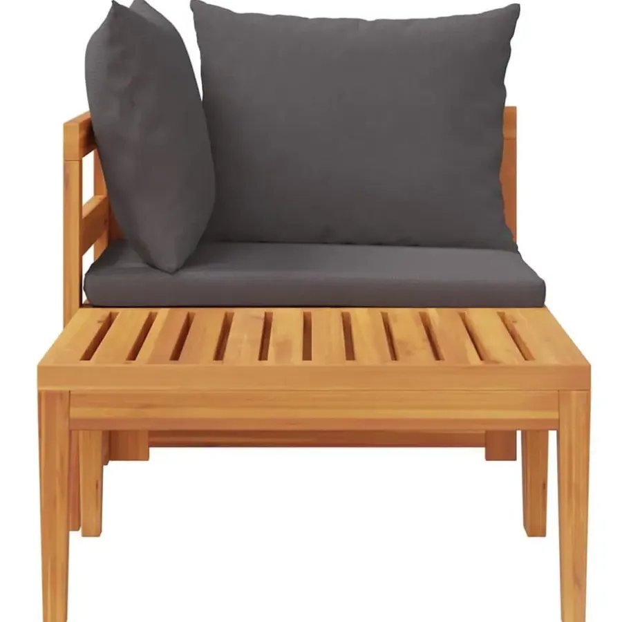 vidaXL - Loungeset - Grijs - Acaciahout - 2 stuks - Met kussens