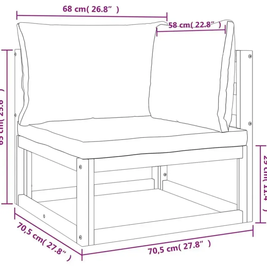 vidaXL - Loungeset - Lichtgrijze - Acaciahout - 9 stuks - Met kussens