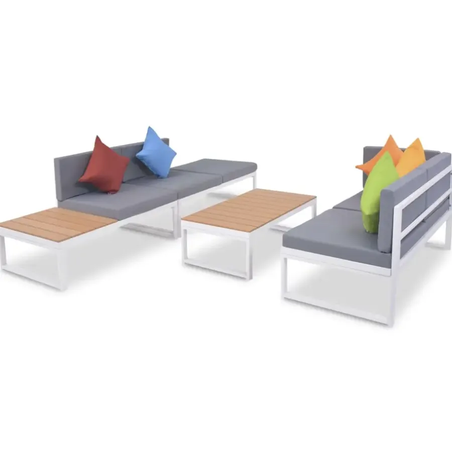 Loungesets-vidaXL - Loungeset - Multikleur - Aluminium