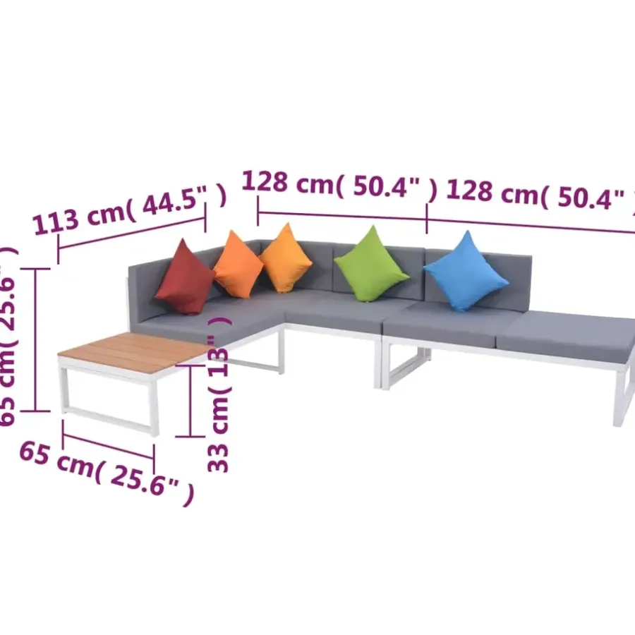 Loungesets-vidaXL - Loungeset - Multikleur - Aluminium