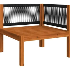 vidaXL - Loungeset - Wit - Acaciahout - 5 stuks- Met kussens