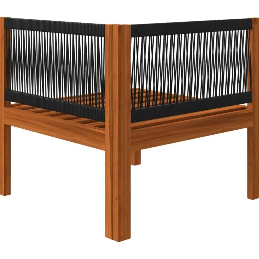 vidaXL - Loungeset - Wit - Acaciahout - 5 stuks- Met kussens