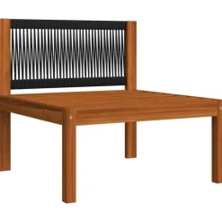 vidaXL - Loungeset - Wit - Acaciahout - 5 stuks- Met kussens
