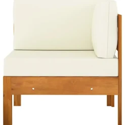 Loungesets-vidaXL - Loungeset - Wit - Acaciahout - 6 stuks - Met kussens - 100x60 cm