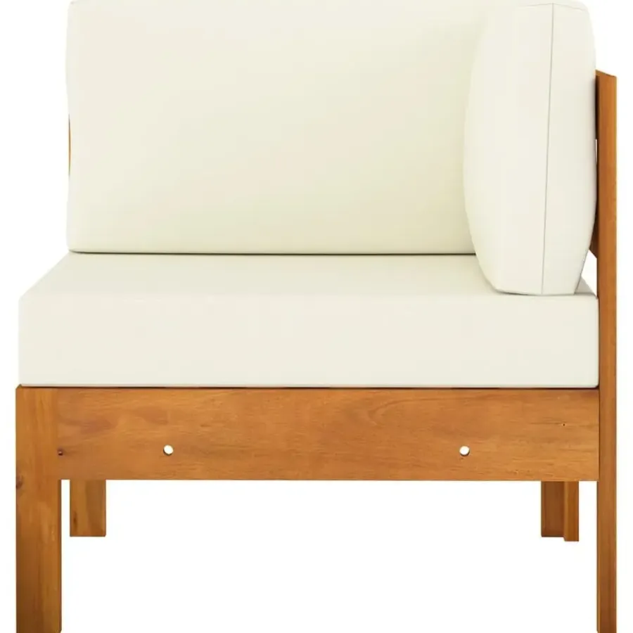 Loungesets-vidaXL - Loungeset - Wit - Acaciahout - 6 stuks - Met kussens - 100x60 cm