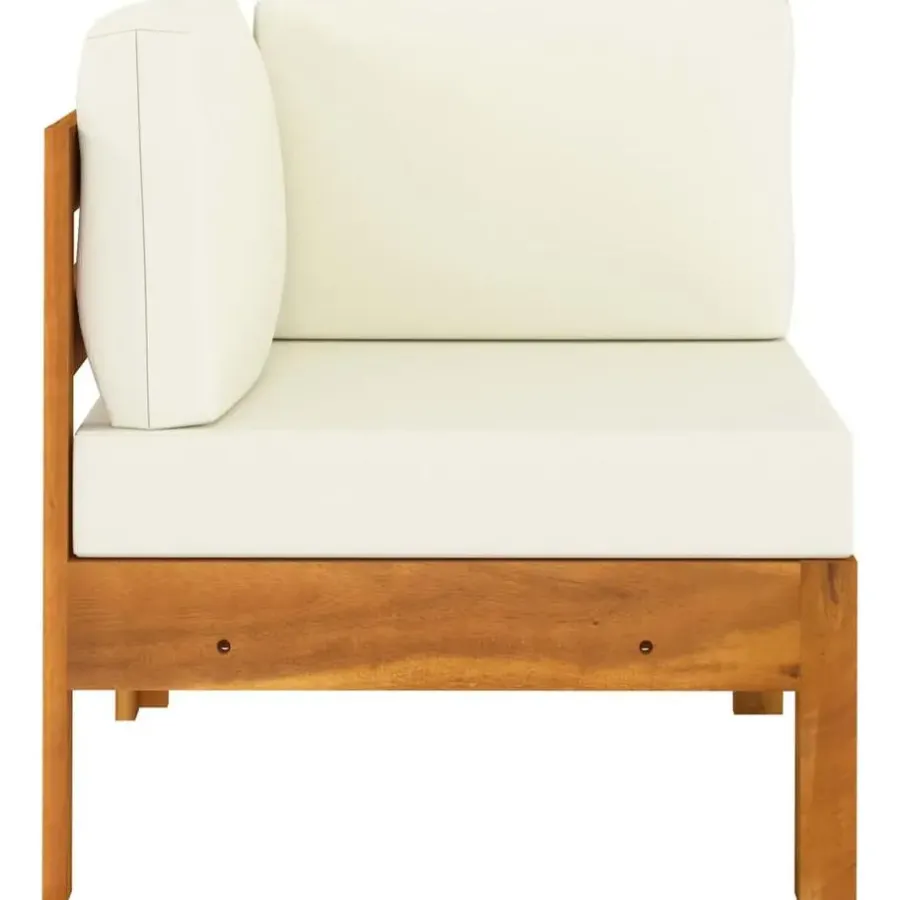 Loungesets-vidaXL - Loungeset - Wit - Acaciahout - 6 stuks - Met kussens - 100x60 cm