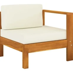 Loungesets-vidaXL - Loungeset - Wit - Acaciahout - 6 stuks - Met kussens - 100x60 cm