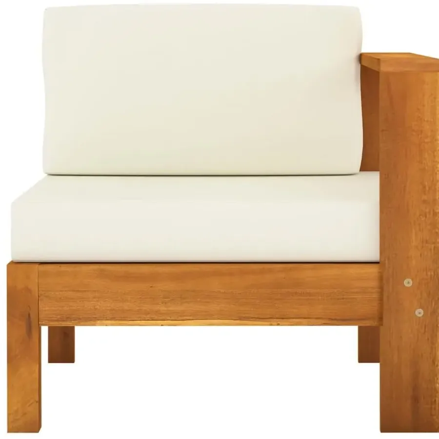 Loungesets-vidaXL - Loungeset - Wit - Acaciahout - 6 stuks - Met kussens - 100x60 cm