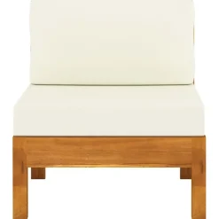 Loungesets-vidaXL - Loungeset - Wit - Acaciahout - 6 stuks - Met kussens - 100x60 cm