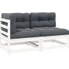 vidaXL - Loungeset - Wit - Grenenhout