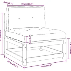 vidaXL - Loungeset - Wit - Grenenhout