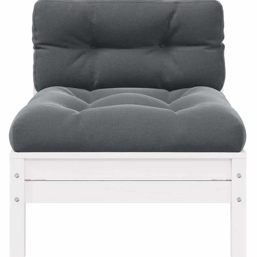 vidaXL - Loungeset - Wit - Grenenhout - 3 stuks - Met kussens